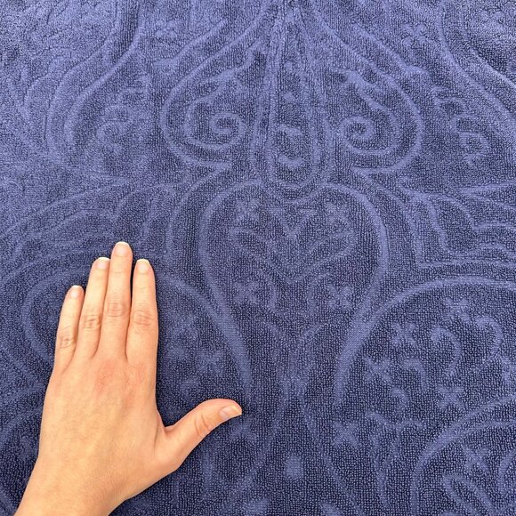 Lauren Ralph Lauren Blue Cotton Towel Set Sculpted Bath Hand Towel 2 Washcloths - Picture 10 of 10